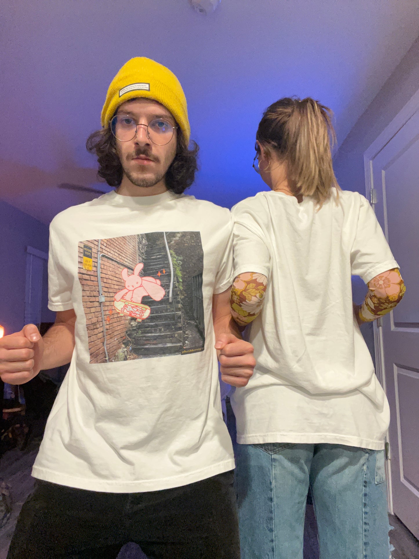 Angel is showing off his Historic Bunny Hop shirt!